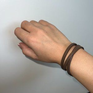 Juicy Couture Brown Leather Wrap Bracelet